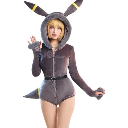 2025 Anime Lingerie Bodysuit Plush Hooded Deep