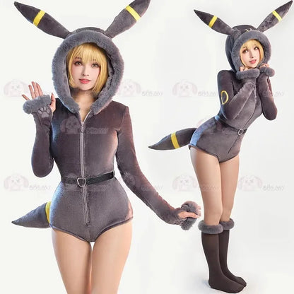 2025 Anime Lingerie Bodysuit Plush Hooded Deep