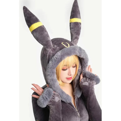 2025 Anime Lingerie Bodysuit Plush Hooded Deep